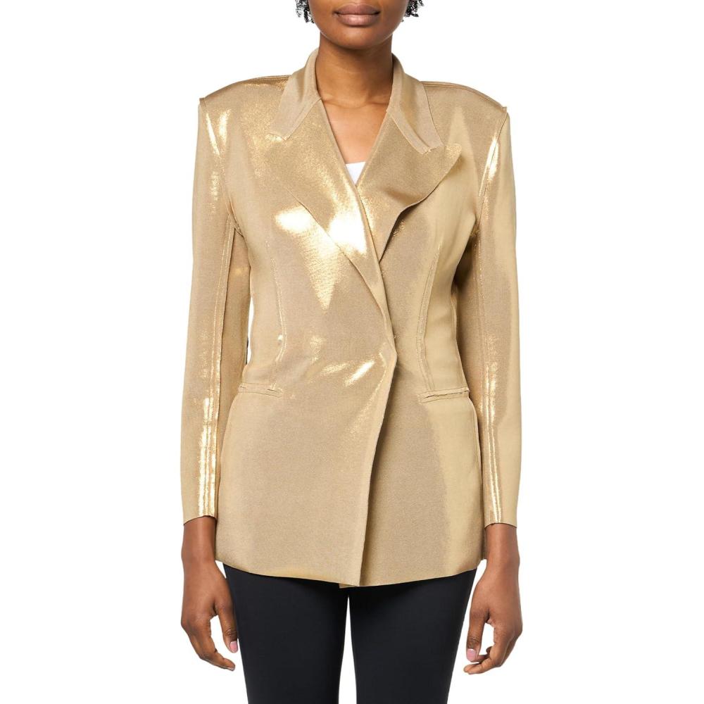 imageNorma Kamali womens Classic Double Breasted JacketGold