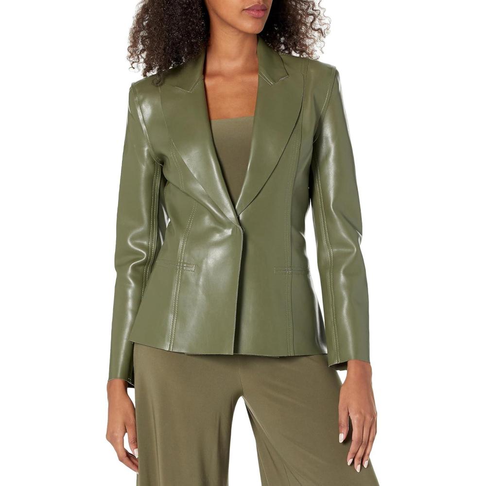 imageNorma Kamali womens Single Breasted Boy Fit JacketMilitary