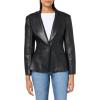 Norma Kamali womens Single Breasted Boy Fit Jacket(Black)