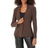 Norma Kamali womens Single Breasted Boy Fit Jacket(Chocolate)