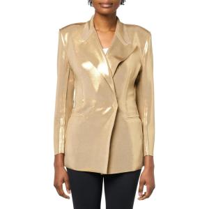 Norma Kamali womens Classic Double Breasted Jacket(Gold)