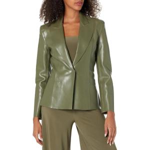 Norma Kamali womens Single Breasted Boy Fit Jacket(Military)