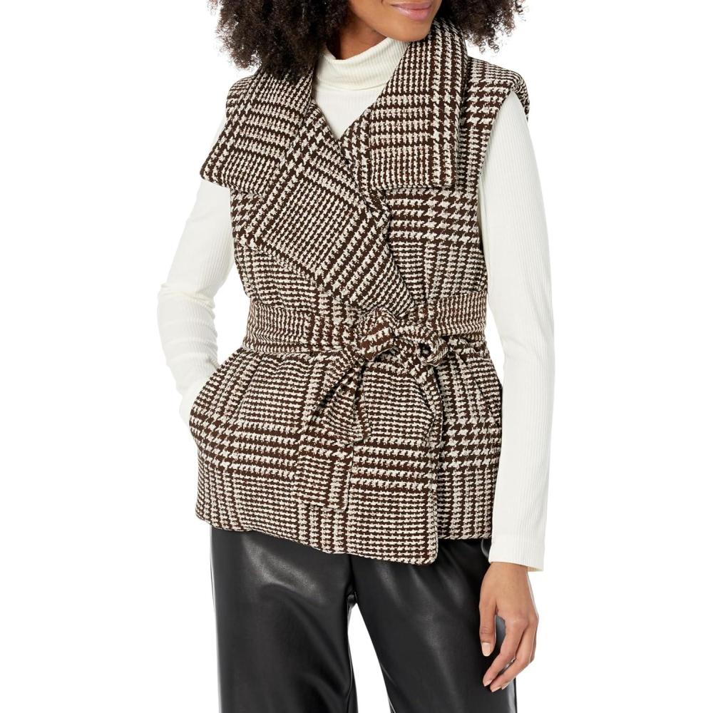 imageNorma Kamali Womens Sleeveless Sleeping Bag VestChoc Glenn Plaid Twd