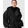 Norma Kamali womens Hooded Sleeping Bag Coat to Knee(Black)