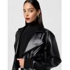 Norma Kamali womens Mini Moto Jacket(Black)