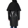 Norma Kamali womens Shawl Collar Coat Reversible(Black/Black)