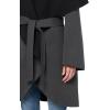 Norma Kamali womens Shawl Collar Coat Reversible(Dark Heather Gry/Blk)