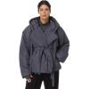 Norma Kamali womens Hooded Sleeping Bag Coat Short(Charcoal)