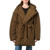 Norma Kamali womens Hooded Sleeping Bag Coat to Knee(Bark)