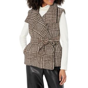 Norma Kamali Women’s Sleeveless Sleeping Bag Vest(Choc Glenn Plaid Twd)