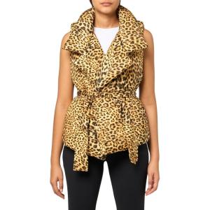 Norma Kamali Women’s Spliced Reversible Sleeveless Sleeping Bag Vest(Cheetah Patch)