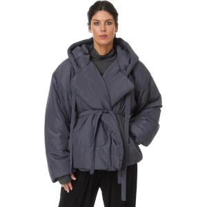 Norma Kamali womens Hooded Sleeping Bag Coat Short(Charcoal)