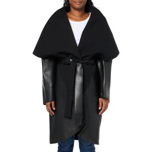 Norma Kamali womens Shawl Collar Coat Reversible(Black/Black)