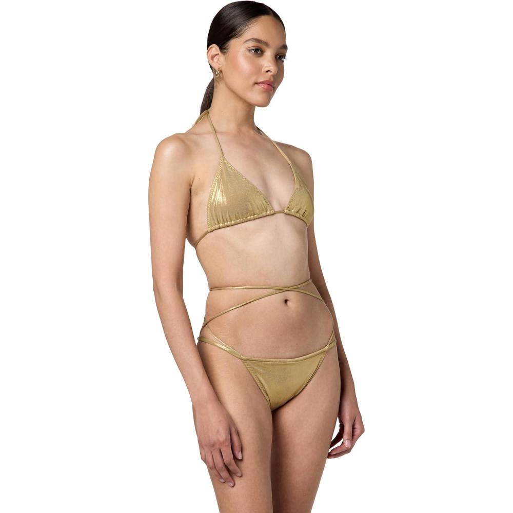imageNorma Kamali Womens Criss Cross BraBottomGold