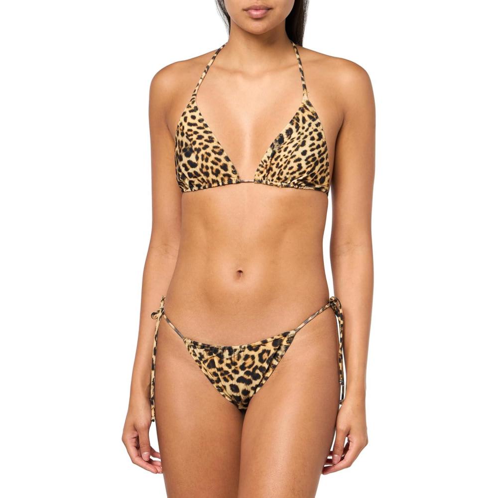 imageNorma Kamali womens String BraString BottomCheetah Patch