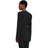Norma Kamali womens Ls Shoulder Pad V Neck Zip Front Jacket(Black)