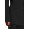 Norma Kamali womens Ls Shoulder Pad V Neck Zip Front Jacket(Black)