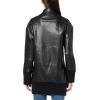 Norma Kamali womens Oversized Moto Jacket Above the Knee(Black)