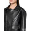 Norma Kamali womens Oversized Moto Jacket Above the Knee(Black)