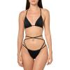 Norma Kamali Women’s Standard Bra/Criss Cross Bikini Bottom(Black)