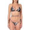 Norma Kamali Women’s Standard Bra/Criss Cross Bikini Bottom(Black Marble)