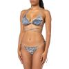 Norma Kamali Women’s Standard Bra/Criss Cross Bikini Bottom(Black/Navy Denim Prt)