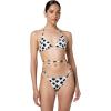 Norma Kamali womens Criss Cross Bra/Bottom(Paint Dots)