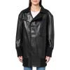 Norma Kamali womens Oversized Moto Jacket Above the Knee(Black)
