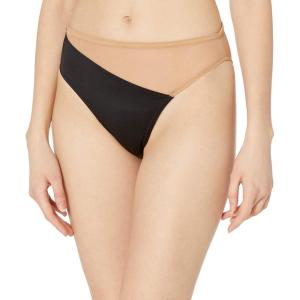 Norma Kamali Women’s Snake Mesh Bikini Bottoms(Black/Nude Mesh)