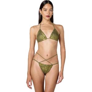 Norma Kamali womens Criss Cross Bra/Bottom(Bark)