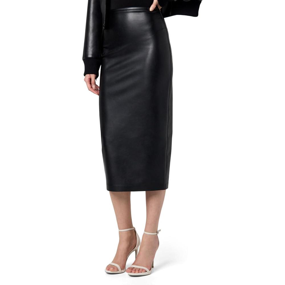 imageNorma Kamali Womens Straight Skirt to MidcalfBlack