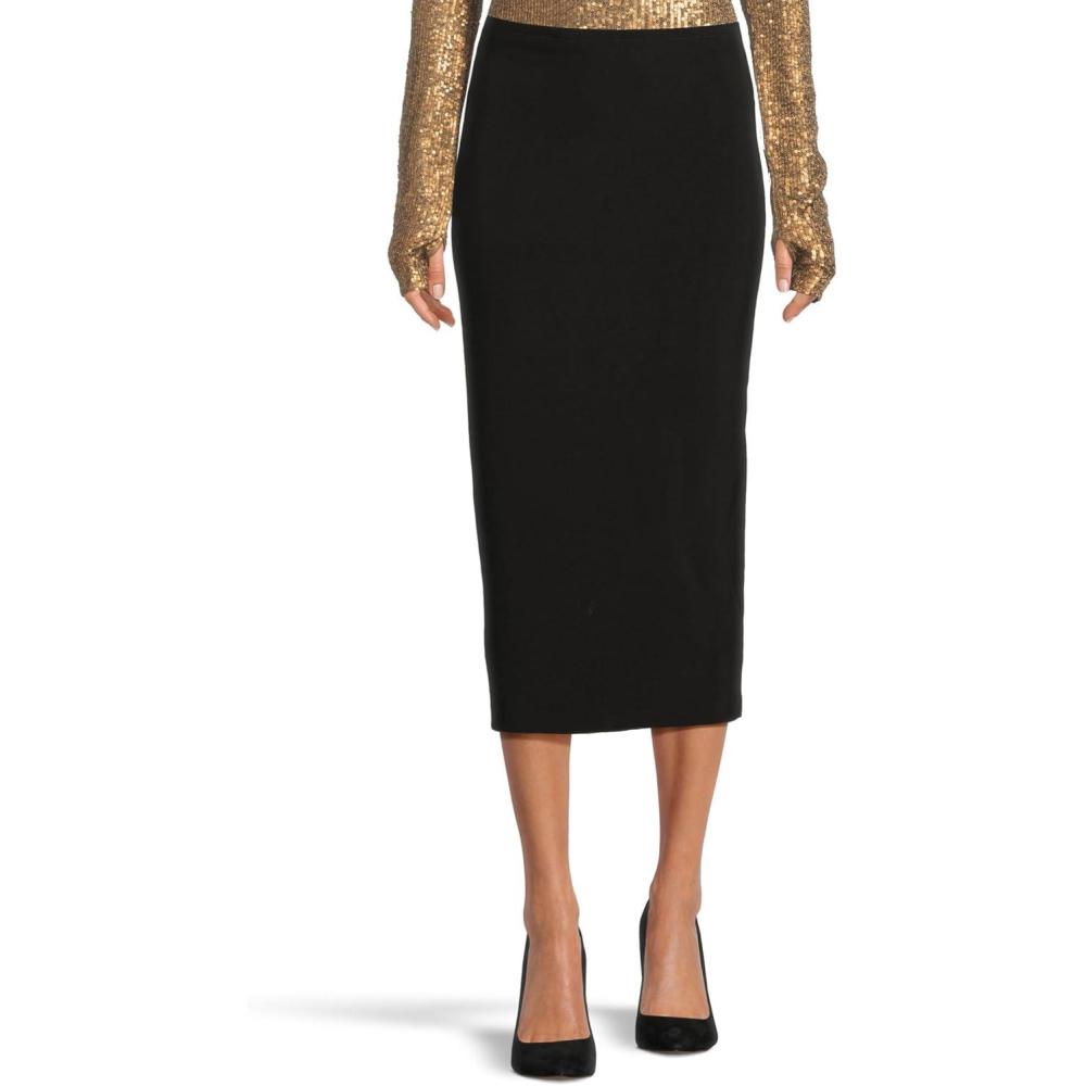 imageNorma Kamali Womens Straight Skirt to MidcalfBlack