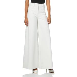 Norma Kamali Women’s Elephant Faux Leather Jeans(Snow White)