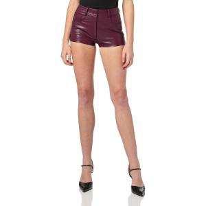 Norma Kamali Women’s High Waist Faux Leather Shorts(Plum)