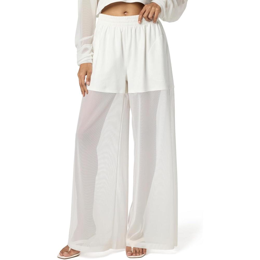 imageNorma Kamali Womens Boyfriend Elephant Sweatpant WMeshSnow White