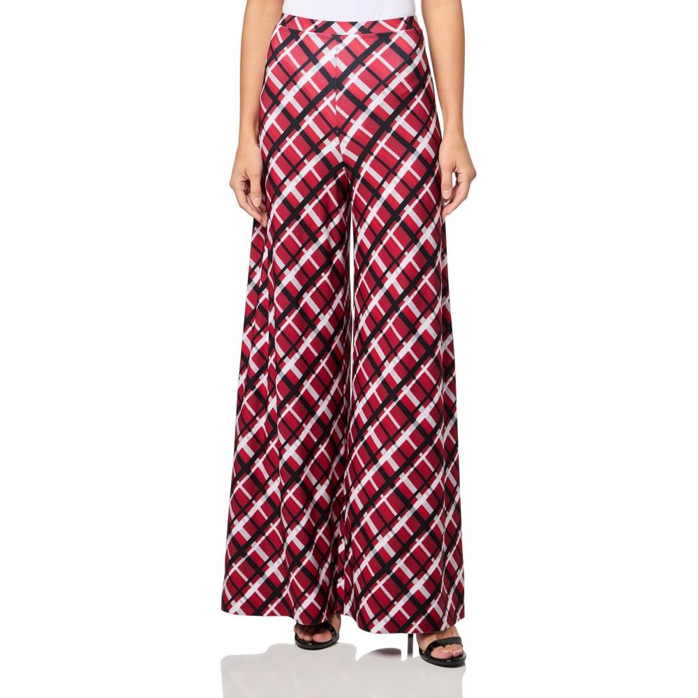 imageNorma Kamali Womens Elephant Pant WWaistbandRed Bias Plaid