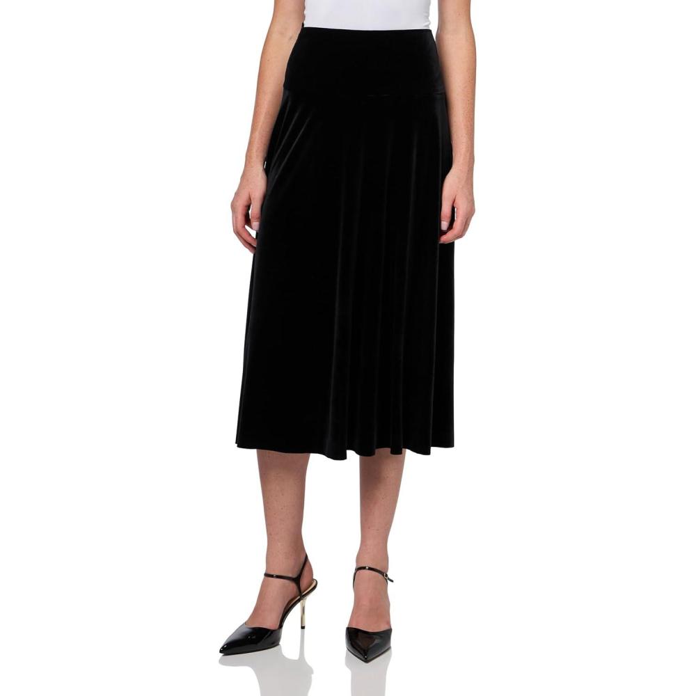 imageNorma Kamali Womens Flared Skirt to MidcalfBlack