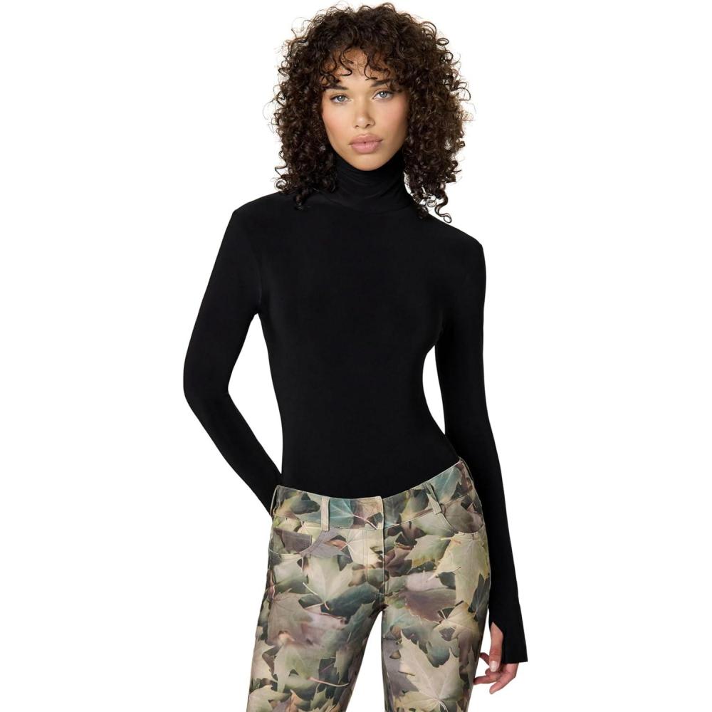 imageNorma Kamali womens Long Sleeve Turtle Open Back BodysuitBlack