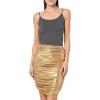 Norma Kamali Women’s Shirred Skirt to Knee(Gold)