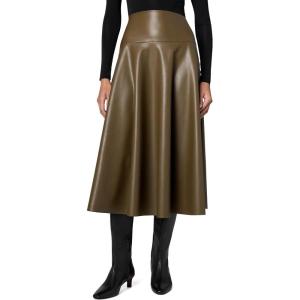 Norma Kamali Womens Flared Skirt to Midcalf(Bark)
