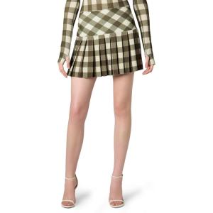 Norma Kamali Women’s Pleated Mini Skirt (25)(Bark Box Plaid)