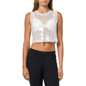 Norma Kamali Women’s Sleeveless Cropped Top(Clear/White)