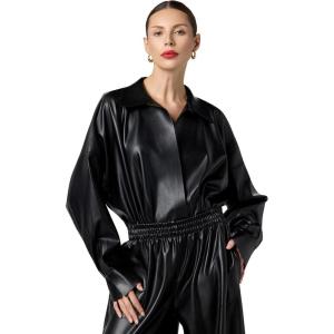 Norma Kamali Womens Super Oversized Boyfriend Nk Shirt Bodysuit(Black)