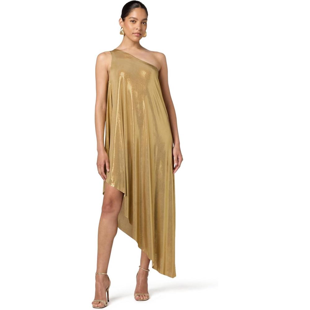 imageNorma Kamali Womens One Shoulder Diagonal TunicGold