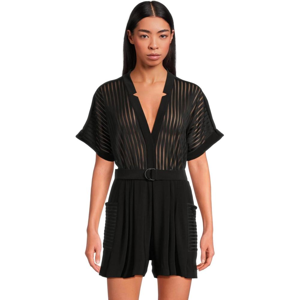 imageNorma Kamali womens Geralyn Short Sleeve JumpshortBlack