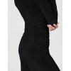 Norma Kamali Women’s V Neck Longsleeve Shirred Waist Jumpsuit(Black)