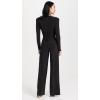 Norma Kamali Women’s V Neck Shirred Waist Jumpsuit(Black)