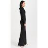 Norma Kamali Women’s V Neck Shirred Waist Jumpsuit(Black)