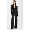 Norma Kamali Women’s V Neck Shirred Waist Jumpsuit(Black)