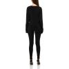 Norma Kamali womens Dolman V Neck Catsuit(Black)